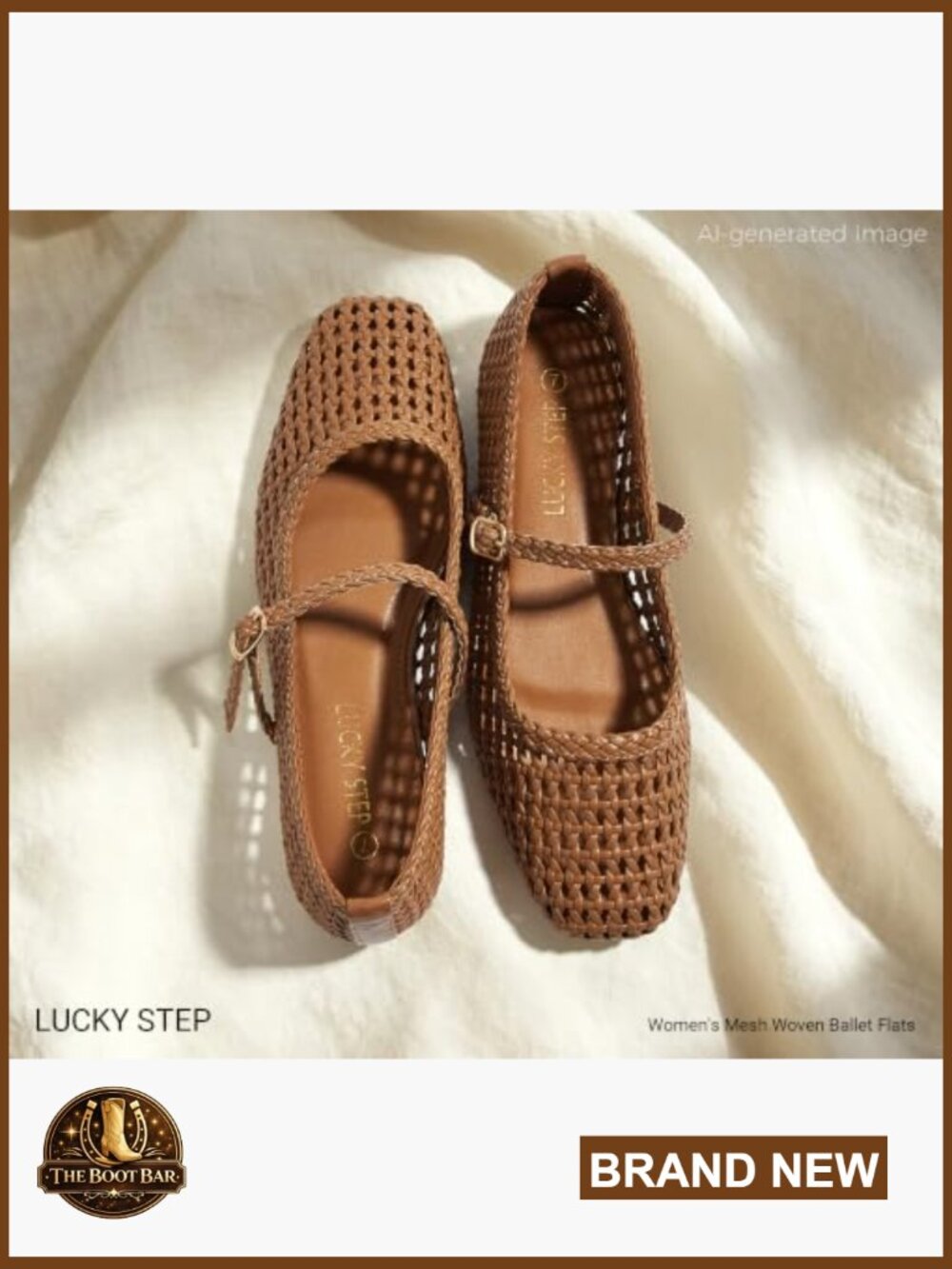Mesh Woven Ballet Flats Round Toe Buckle Strap Breathable Casual Comfortable - Picture 7 of 7